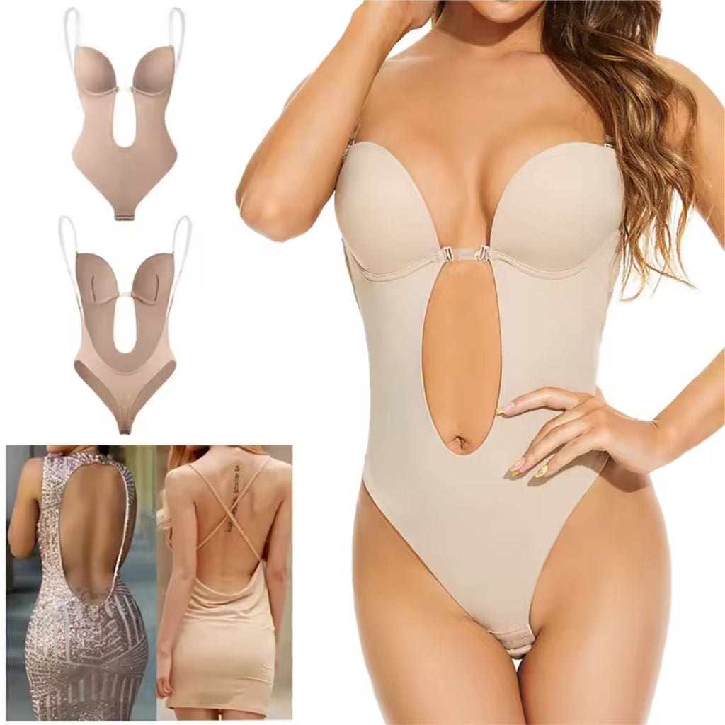 Elegance Contour Bodysuit – Shapewear mit tiefem V-Ausschnitt