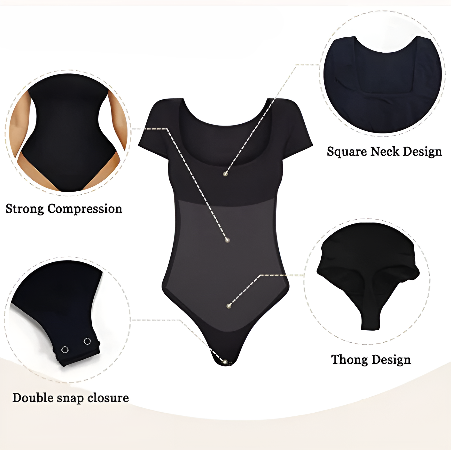 Formender Bodysuit mit quadratischem Ausschnitt