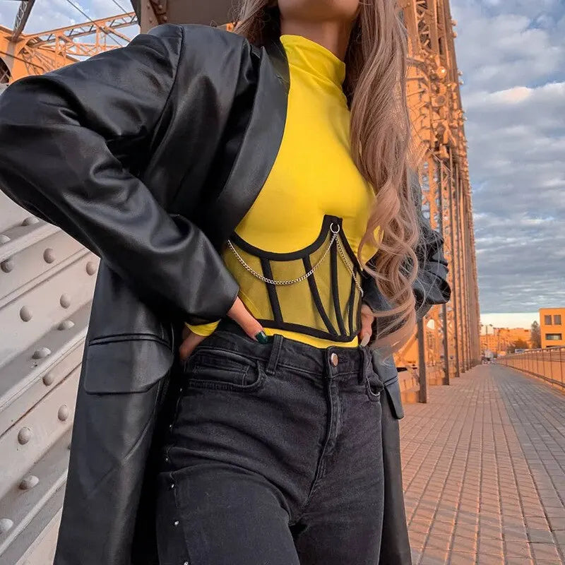 Ceinture corset sous la poitrine – Amincissante et chaîne