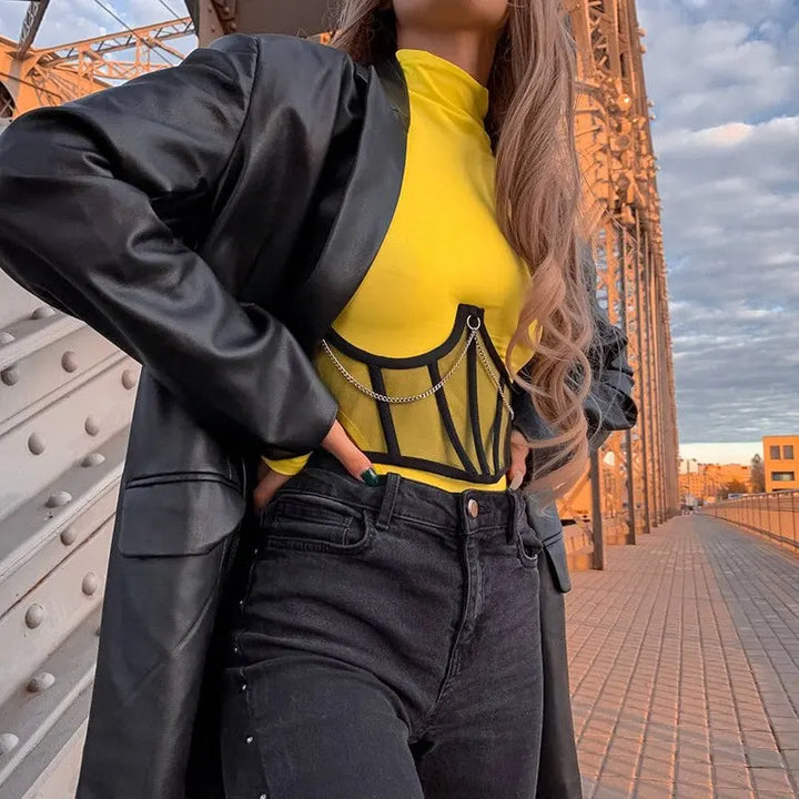 Ceinture corset sous la poitrine – Amincissante et chaîne