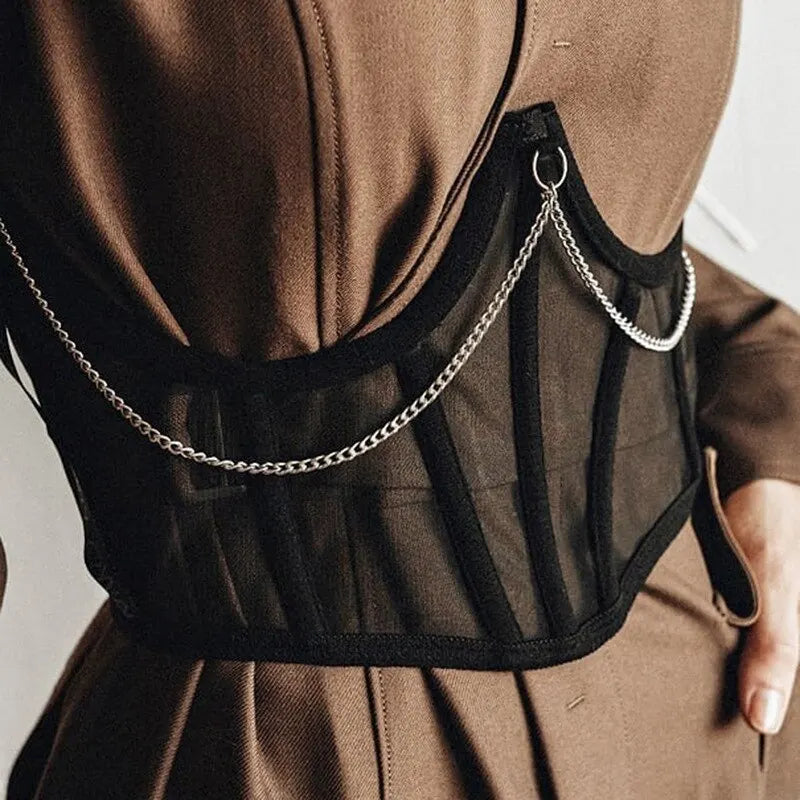 Ceinture corset sous la poitrine – Amincissante et chaîne