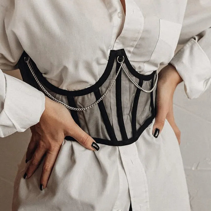 Ceinture corset sous la poitrine – Amincissante et chaîne