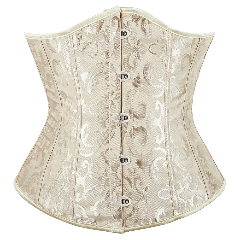 Lace Print Waist Corset – Front & Lace Back