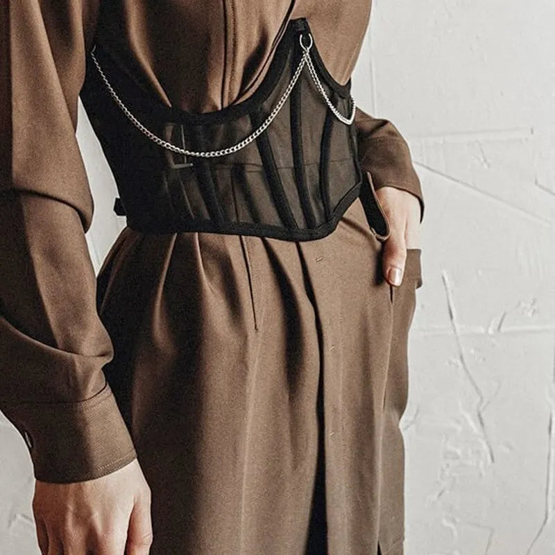 Ceinture corset sous la poitrine – Amincissante et chaîne