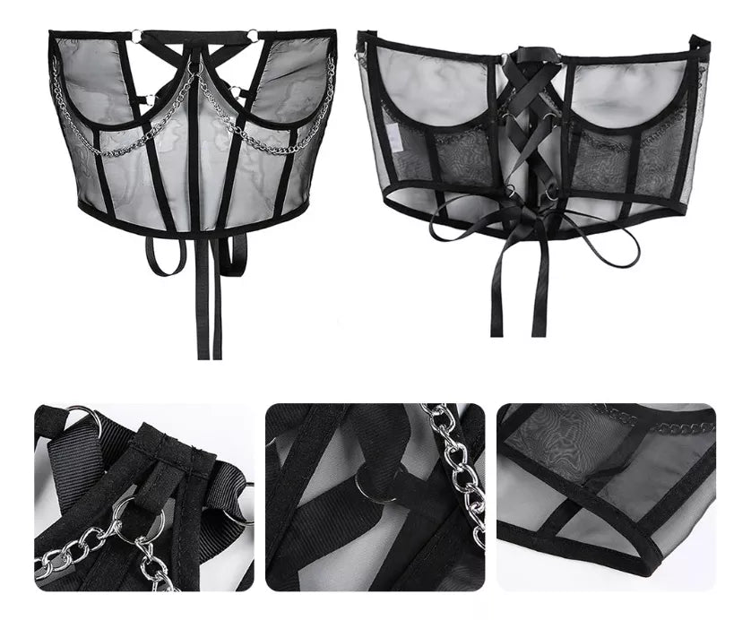 Ceinture corset sous la poitrine – Amincissante et chaîne