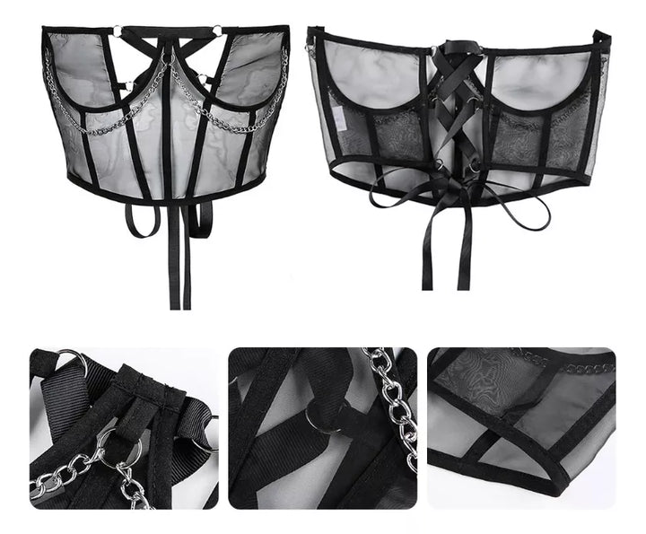 Ceinture corset sous la poitrine – Amincissante et chaîne