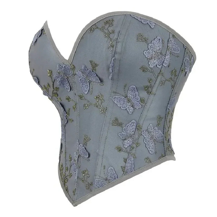 Lace-Up Bustier – Vintage & Butterfly Embroidery