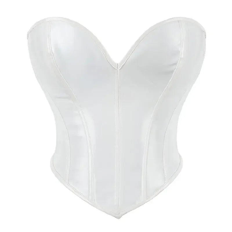 Strapless Faux Leather Corset – Lace-Up