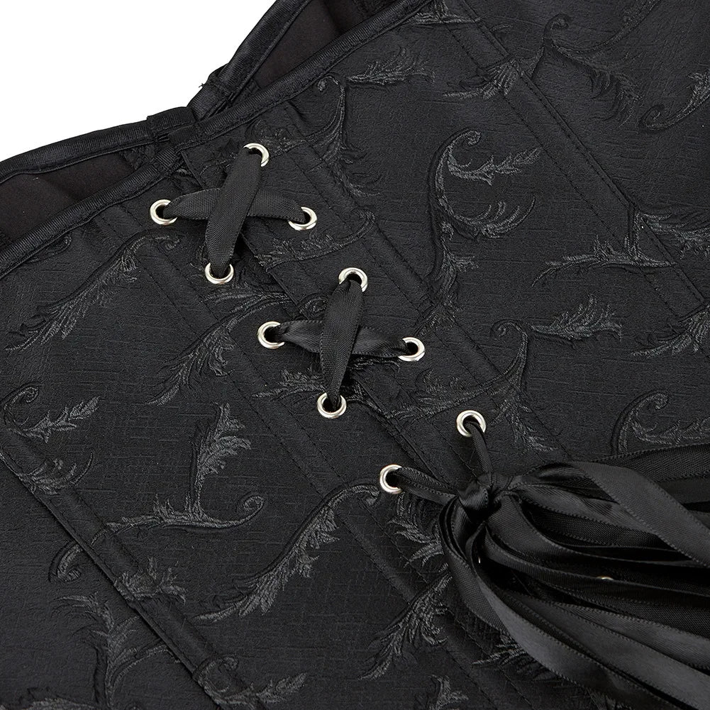 Vintage B&W Corset – Gothic Elegance