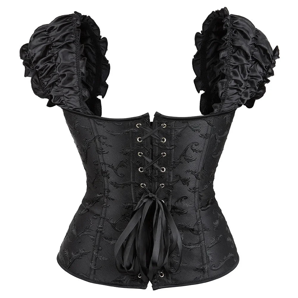 Vintage B&W Corset – Gothic Elegance