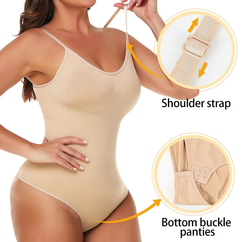 SlimGlow Backless Bodysuit – Tummy Control