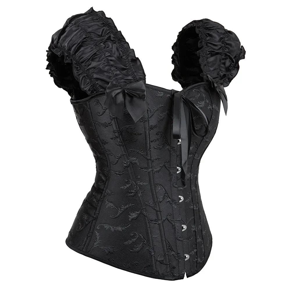 Vintage B&W Corset – Gothic Elegance